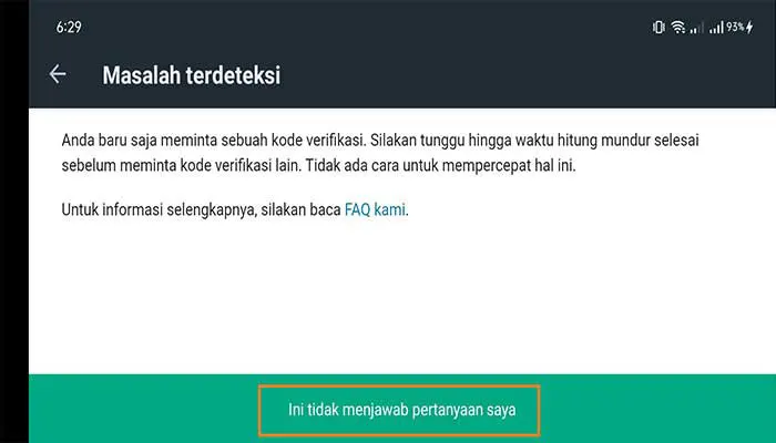 Kode Verifikasi WhatsApp Tidak Muncul